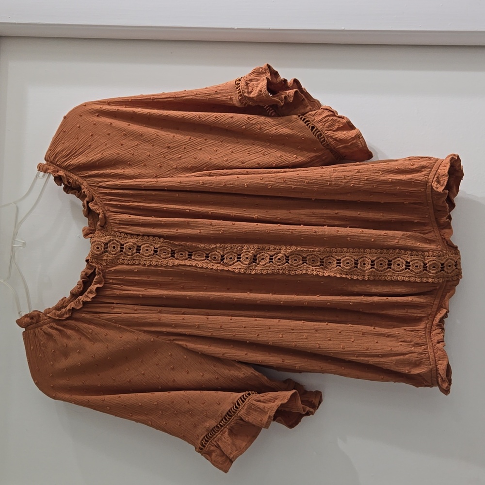 Brown Ruffled Top - Picture 4 of 8